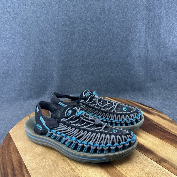 Keen Uneek Mens Size 8 Blue Water River Paracord Bungee Sandals 1013085 - Picture 2 of 10